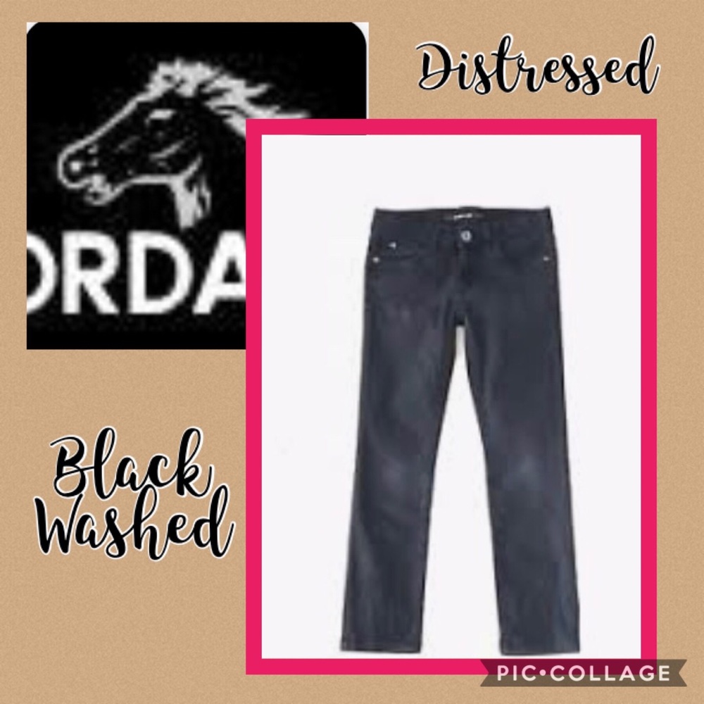 Black Washed Distressed Skinny Jeans